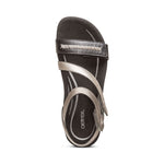 Load image into Gallery viewer, Aetrex Gabby Adjustable Quarter Strap Black Multi Leather Sandal SE310

