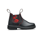 Load image into Gallery viewer, Blundstone Kid&#39;s Blunnies Black with Red Rose Elastic #2252
