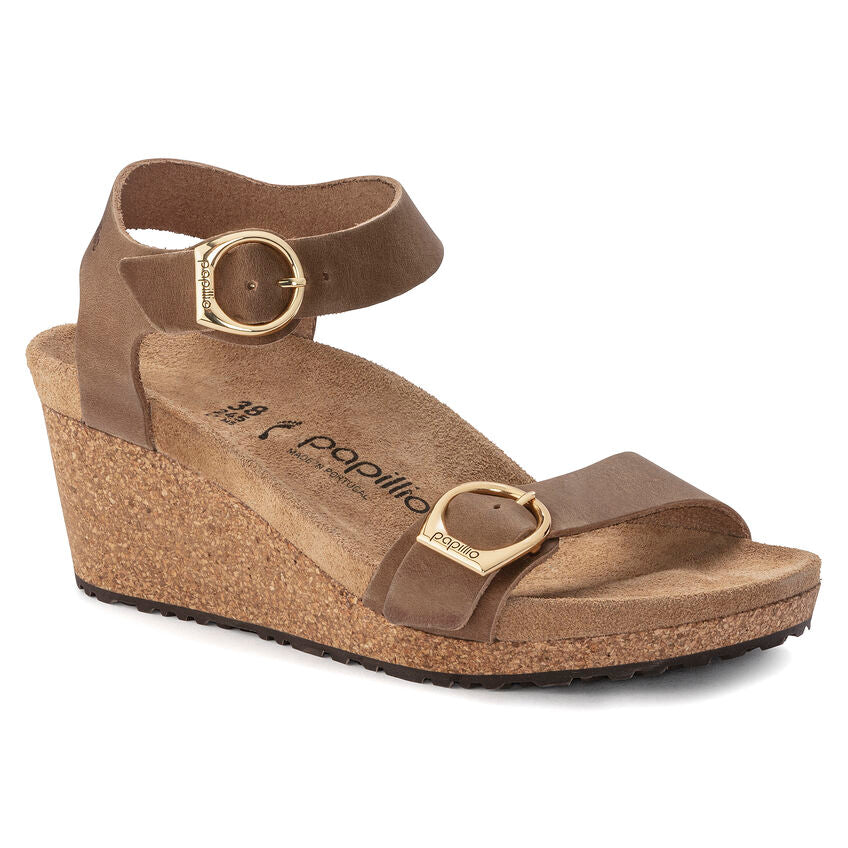 Birkenstock Soley Cognac Leather Wedge 1023539