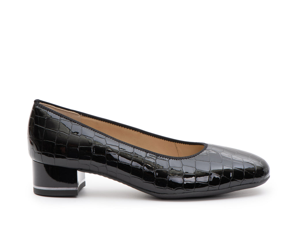 Ara Gabrielle Black Croc 12-11838-26 Wide