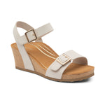 Load image into Gallery viewer, Aetrex Women's Lexa Cork Wedge Leather CK103 Ivory
