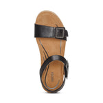 Load image into Gallery viewer, Aetrex Women's Lexa Cork Wedge Leather CK110 Black
