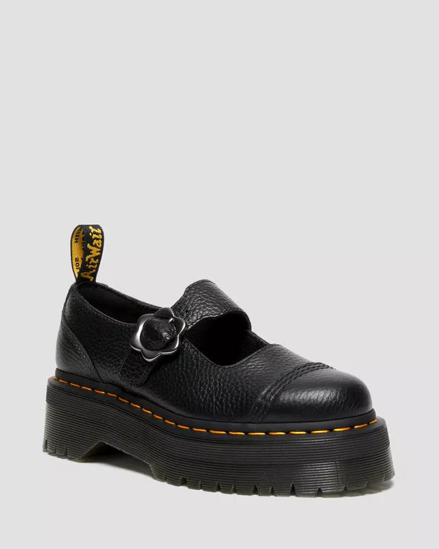 Dr. Marten Addina Flower Bucker Black Leather Platform Shoe R27644001