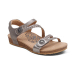 Load image into Gallery viewer, Aetrex Women's Jillian Braided Q Strap SC367 Brushed Silver
