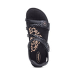 Load image into Gallery viewer, Aetrex Jillian Q Strap Braid Black Adjustable Sandal
