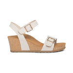 Load image into Gallery viewer, Aetrex Lexa Cork Quarter Strap Ivory Wedge Sandal
