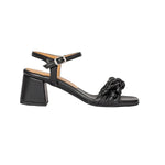 Load image into Gallery viewer, Ateliers Dali Black Leather Heeled Sandal
