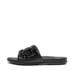 Load image into Gallery viewer, Fit Flop Gracie Black Jewel Deluxe Leather Slides
