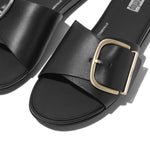 Load image into Gallery viewer, Fit Flop Gracie Maxi Buckle Black Leather Slide
