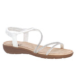 Load image into Gallery viewer, Taxi Women's Sandal Paige-01 White/Rhinestones
