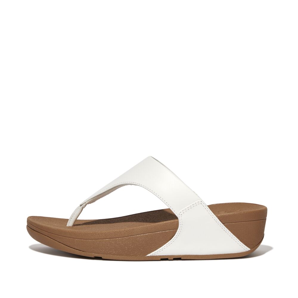 Lulu Leather White Toepost Sandal