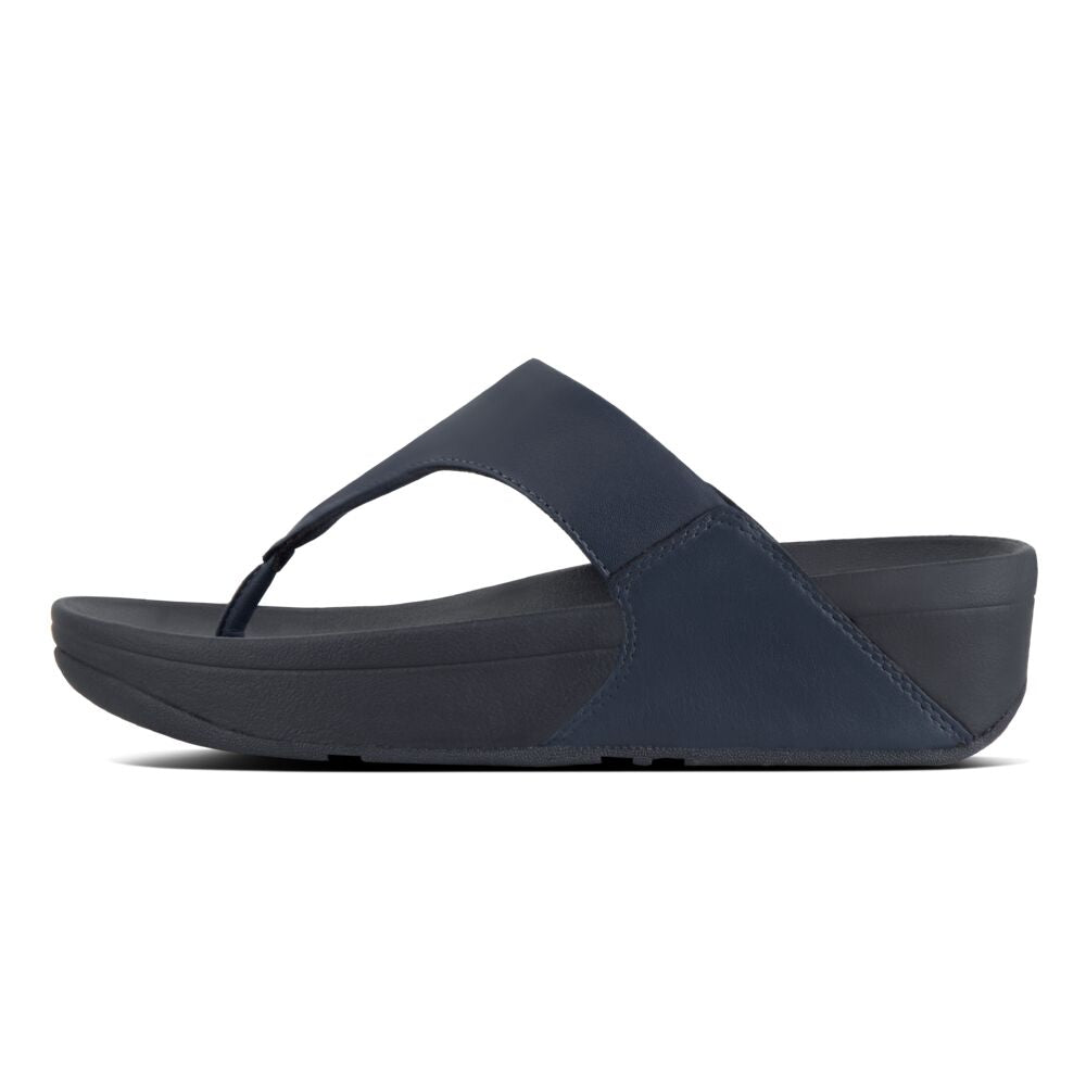 Fit Flop Lulu Navy Leather Toepost Sandal