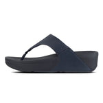 Load image into Gallery viewer, Fit Flop Lulu Navy Leather Toepost Sandal
