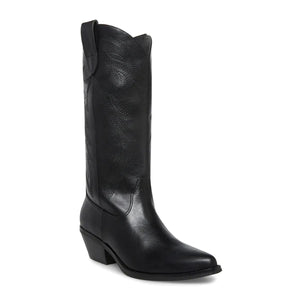 Steve Madden Redford Black Faux Leather Cowboy Boot