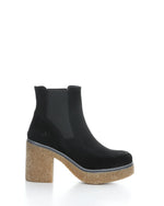 Load image into Gallery viewer, Bos and Co Papio Black Suede Elastic Slip On Bootie
