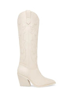 Load image into Gallery viewer, Steve Madden Arizona Tall Bone Faux Leather Cowboy Boot
