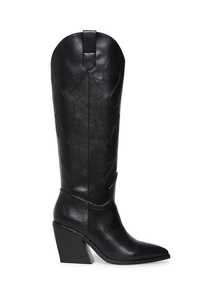 Steve Madden Arizona Tall Black Faux Leather Cowboy Boot $149.98