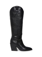 Load image into Gallery viewer, Steve Madden Arizona Tall Black Faux Leather Cowboy Boot
