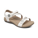 Load image into Gallery viewer, Aetrex Jess Quarter Strap White Leather Sandal SE211
