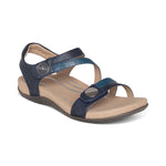 Load image into Gallery viewer, Aetrex Jess Quarter Strap Navy Leather Sandal SE215
