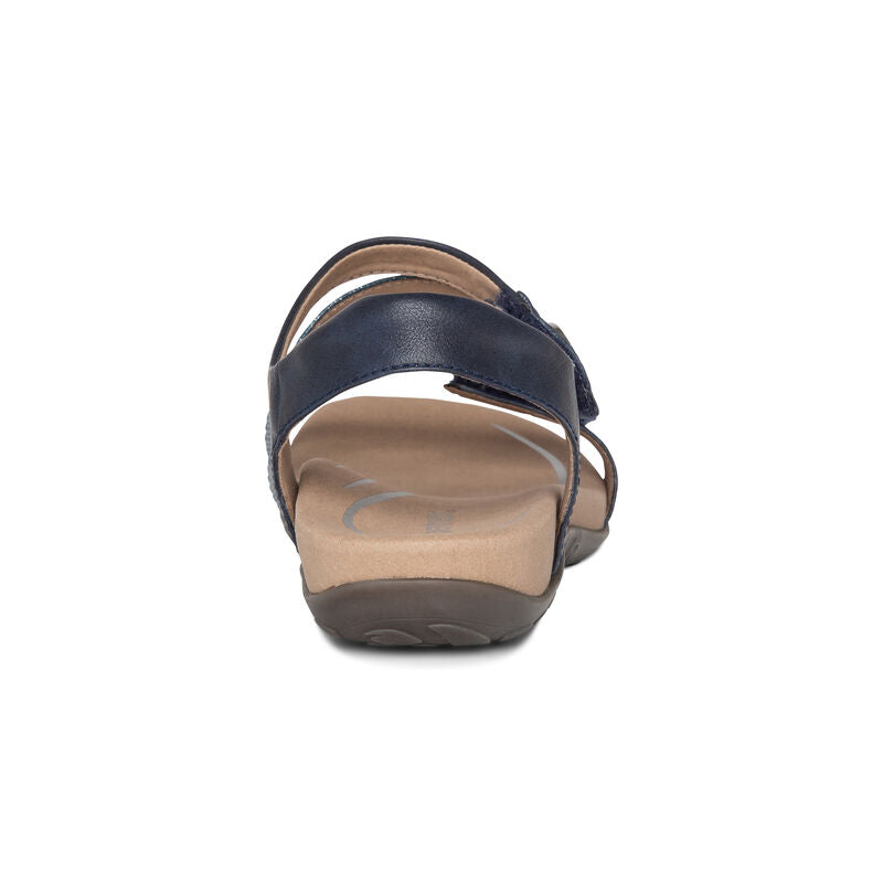 Aetrex Jess Quarter Strap Navy Leather Sandal SE215