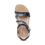 Load image into Gallery viewer, Aetrex Jess Quarter Strap Navy Leather Sandal SE215
