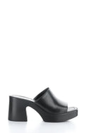 Load image into Gallery viewer, Bos and Co Vita Black Nappa Leather Heeled Slide
