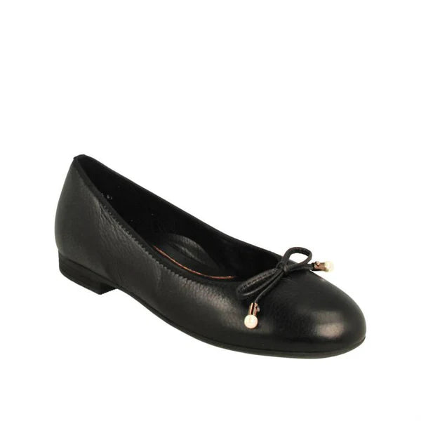 Ara Scout Black Leather Ballerina 12-31324-51