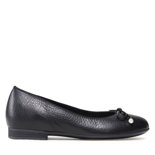 Ara Scout Black Leather Ballerina 12-31324-51