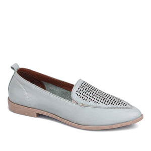 Bueno Blaze Pale Green Soft Leather Loafer