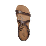 Load image into Gallery viewer, Aetrex Lauren Adjustable Cross Band Coffee Sandal
