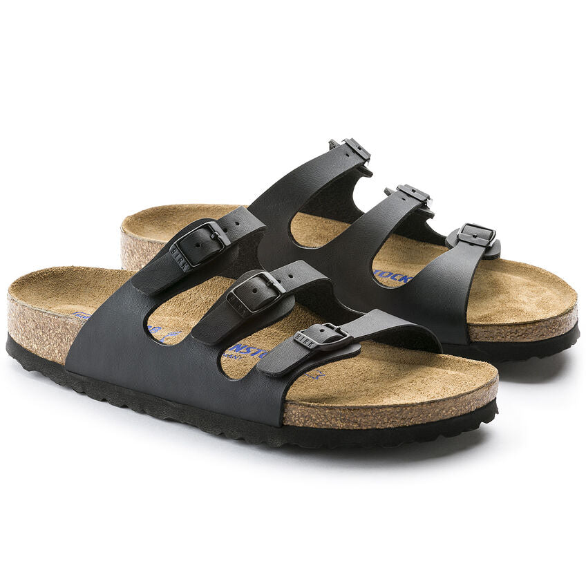 Birkenstock Florida Black Soft Footbed Birko-Flor 053011