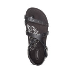 Load image into Gallery viewer, Aetrex Lauren Adjustable Cross Band Black Sandal
