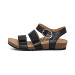 Load image into Gallery viewer, Aetrex Lilly Q Strap Adjustable Black Sandal
