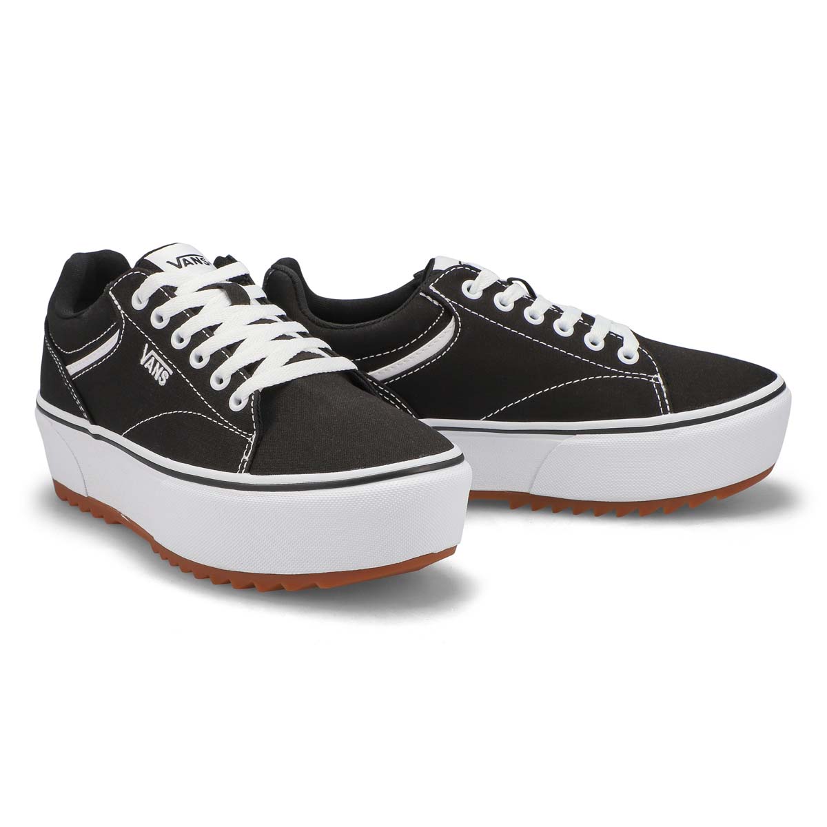 Vans Women's Seldan Platform Black and white Sneaker VNOA5JLEBLK1