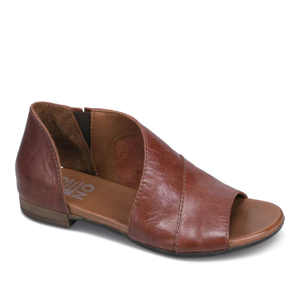 Bueno Tanner Tan Soft Leather Slide with Heel Cover