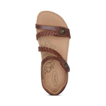 Load image into Gallery viewer, Aetrex Jillian Q Strap Braid Walnut Adjustable Sandal
