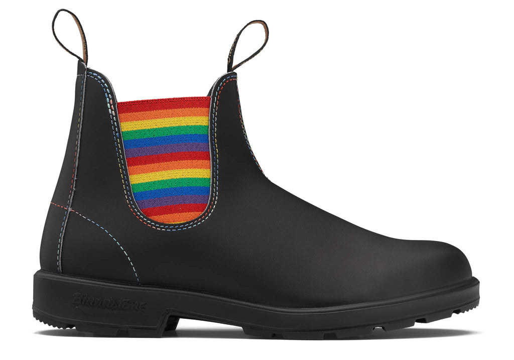 Blundstone Original Black with Rainbow Elastic 2105