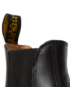 2976 Yellow Stitch Smooth Leather Chelsea Boots in Black