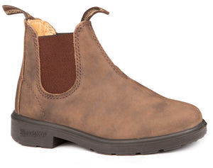 Blundstone Kids Original Rustic. Kids leather boot with weatherproof elastic
