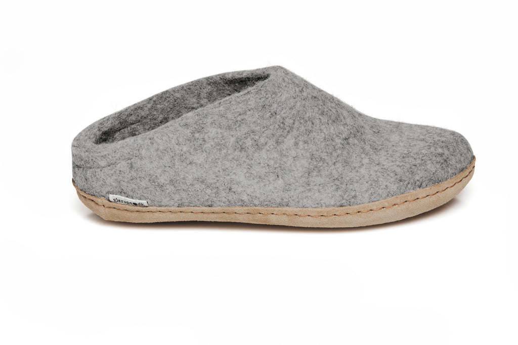 Glerups Slip On Leather Sole Grey