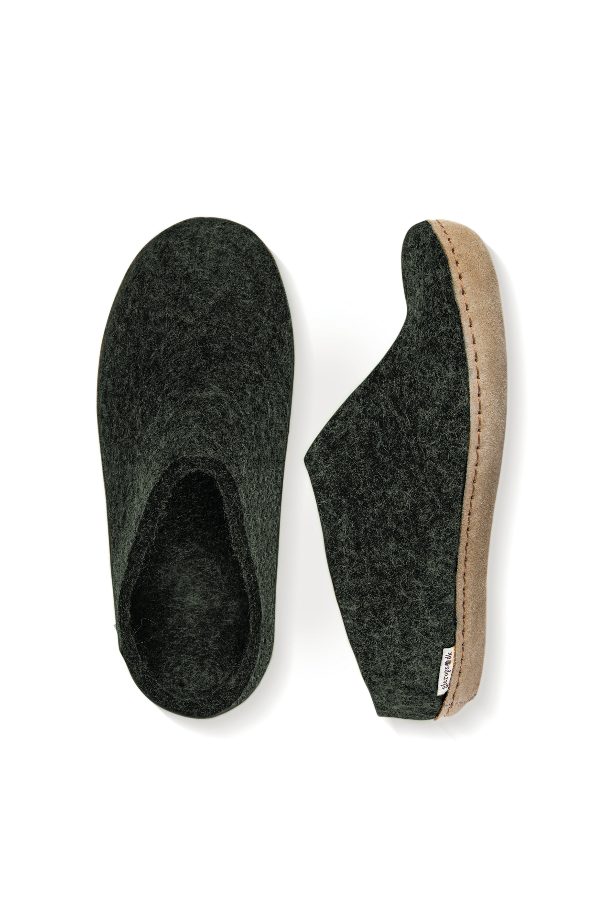 Glerups Slip On Leather Sole Forest