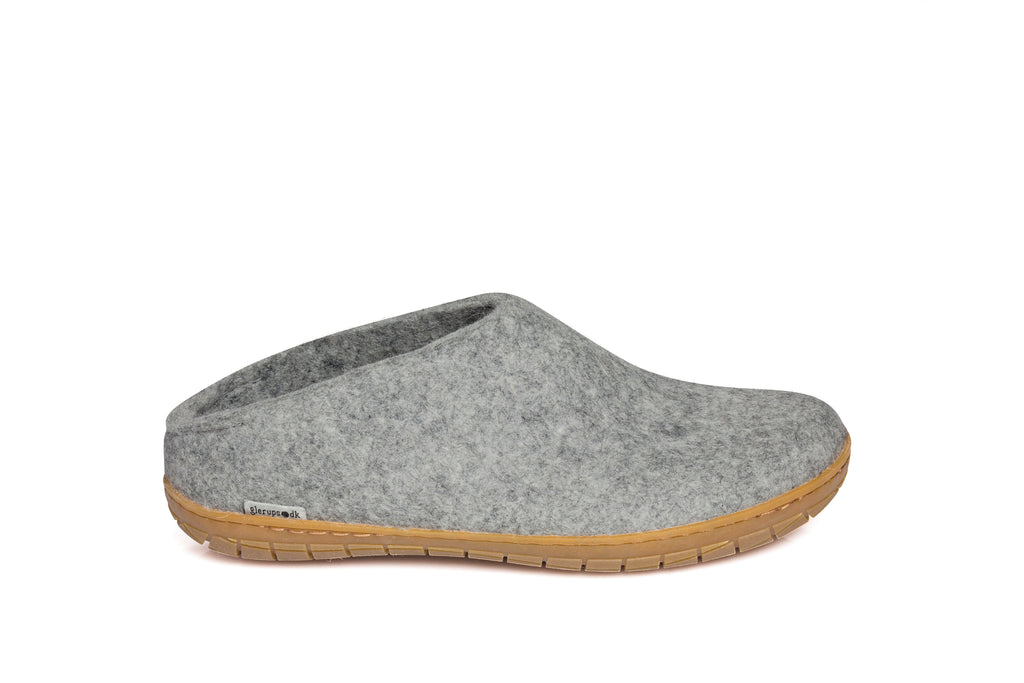 Glerups Slip On Natural Rubber Sole Grey