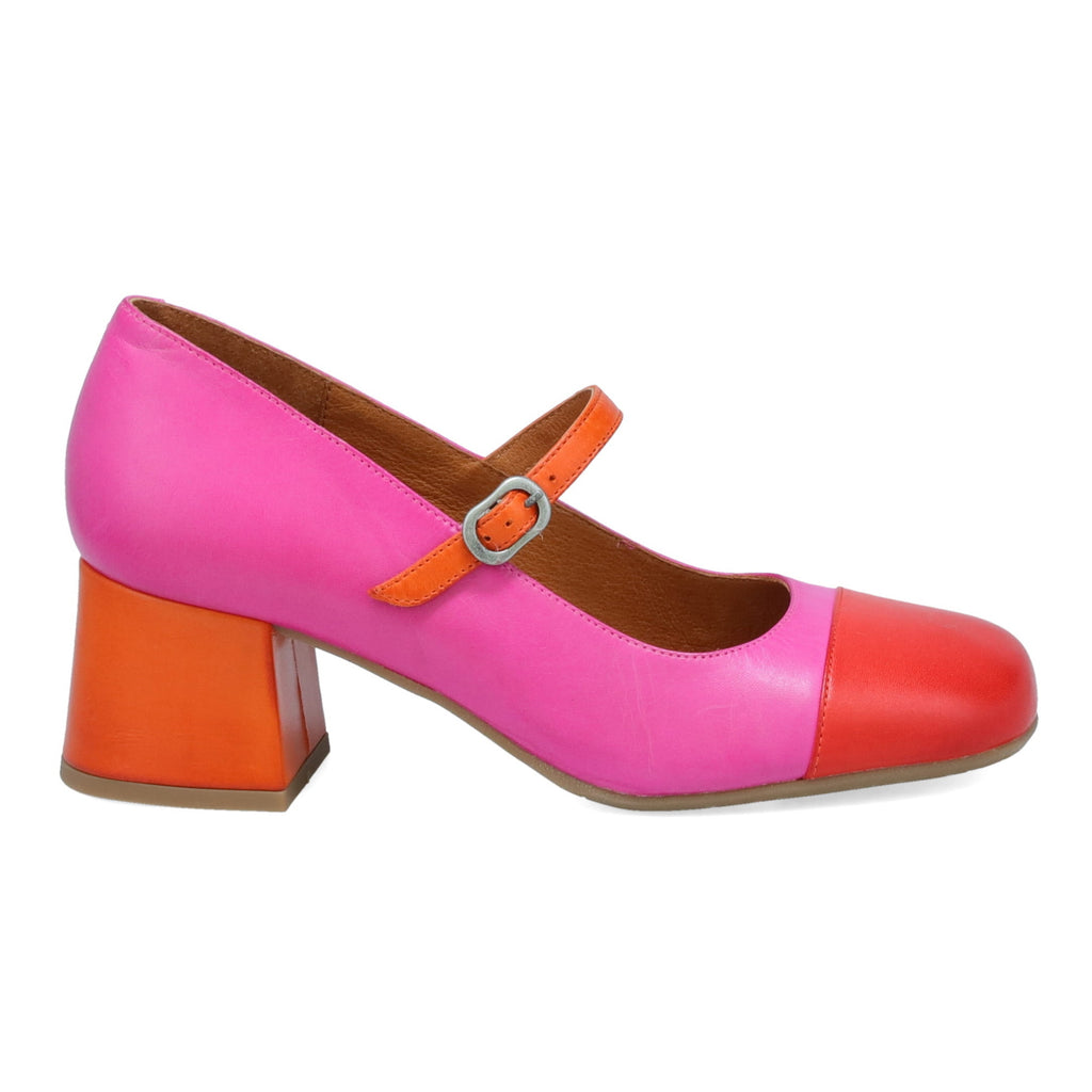 Miz Mooz Stafford Scarlet Fucshia and Orange Mary Jane Pump