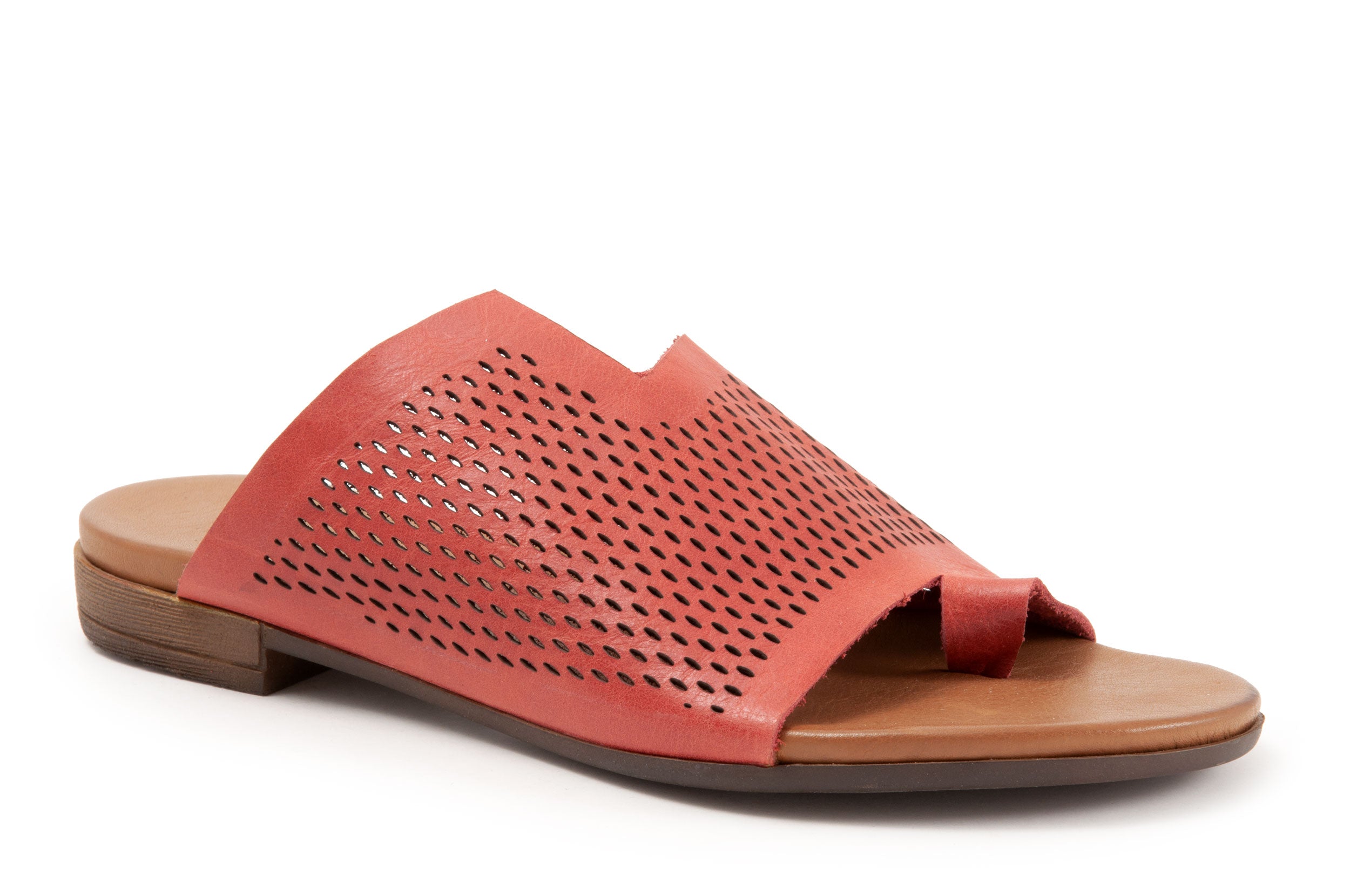 Bueno Tulla Natural Red Soft Leather Slide