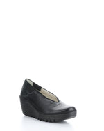 Load image into Gallery viewer, Fly London Yoza Black Leather Wedge Shoe P501438 006
