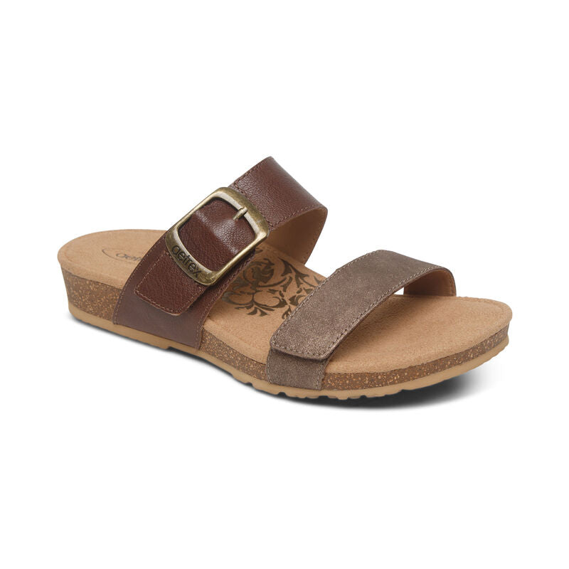 Aetrex Daisy Q Adjustable BROWN Sandal SC542