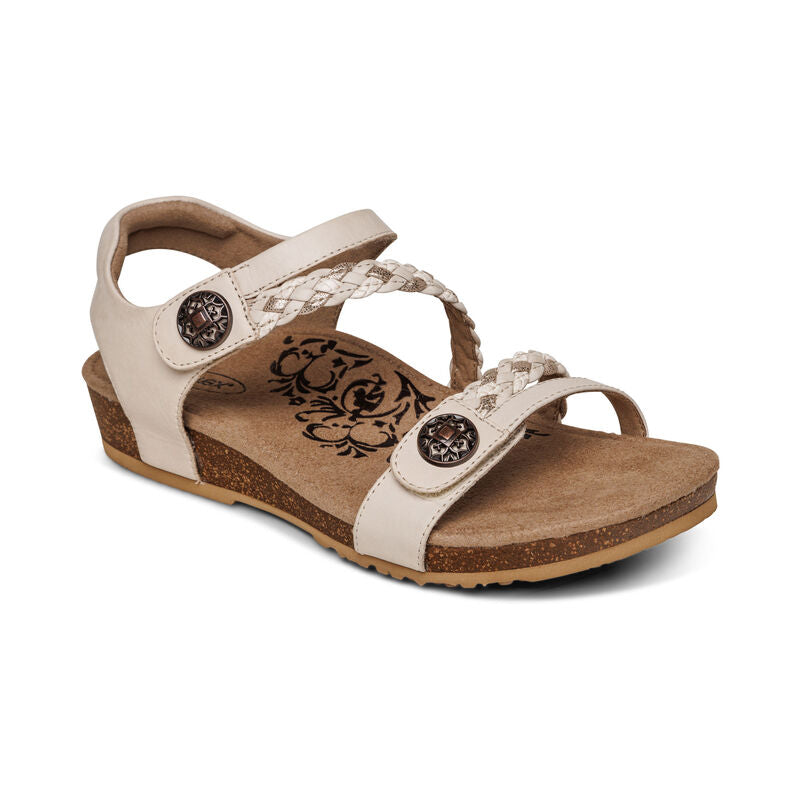 Aetrex Jillian Q Strap Braid Adjustable Sandal