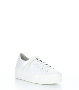 Bos and Co Maya White Platform Lace up Sneaker