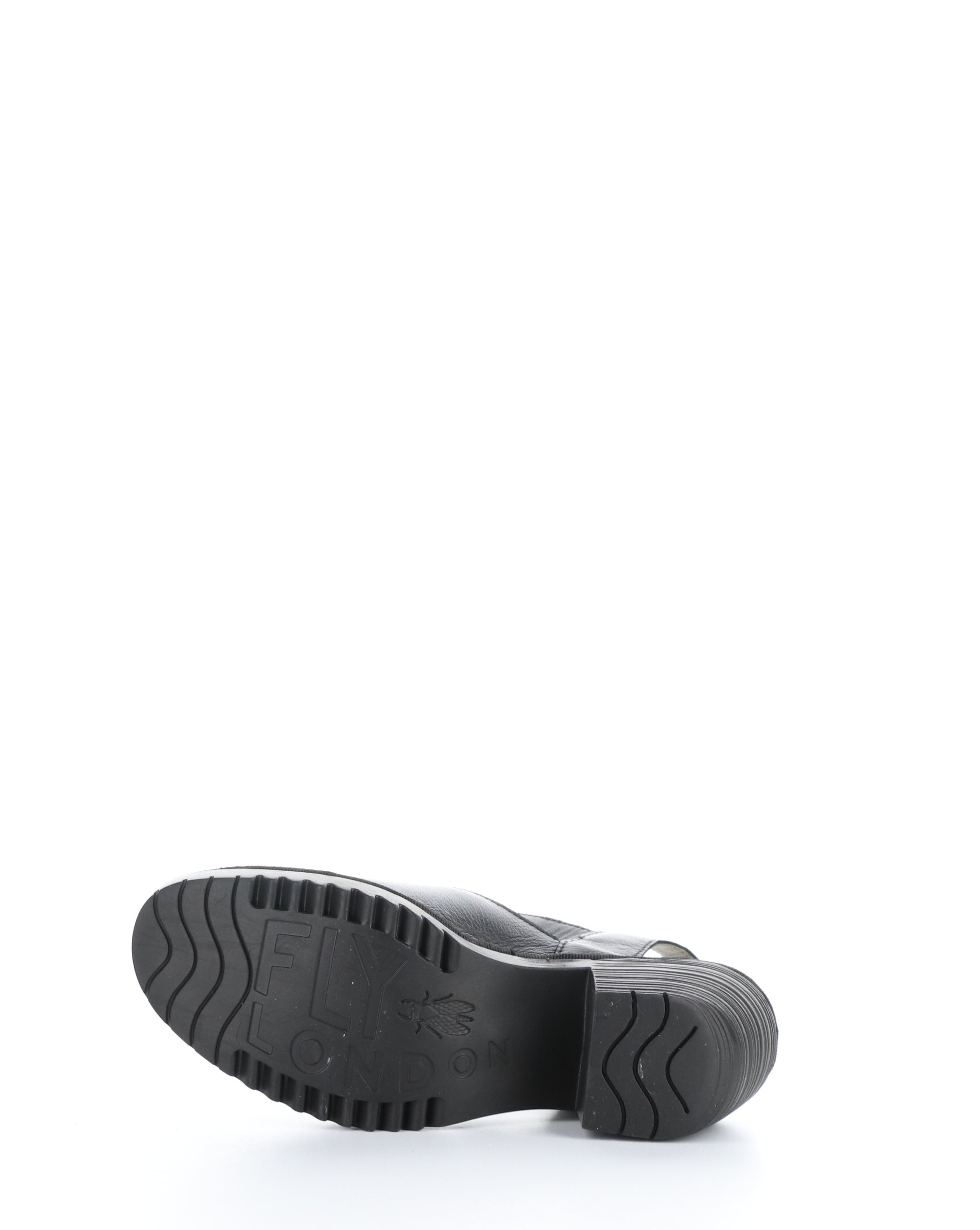 Fly London Wely Black Leather Sandal